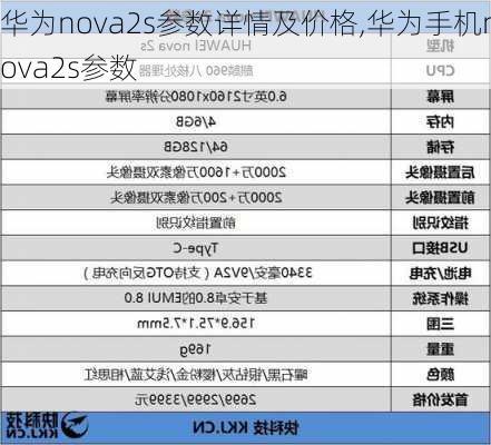 华为nova2s参数详情及价格,华为手机nova2s参数