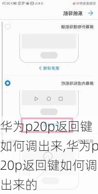 华为p20p返回键如何调出来,华为p20p返回键如何调出来的