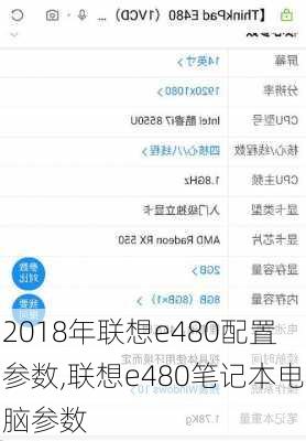 2018年联想e480配置参数,联想e480笔记本电脑参数