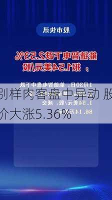 别样肉客盘中异动 股价大涨5.36%