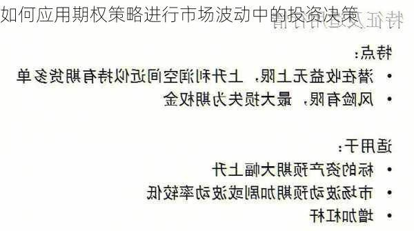 如何应用期权策略进行市场波动中的投资决策