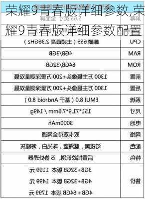 荣耀9青春版详细参数,荣耀9青春版详细参数配置