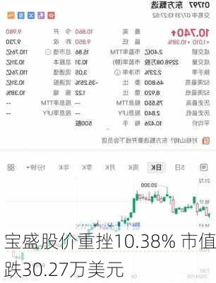 宝盛股价重挫10.38% 市值跌30.27万美元