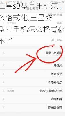 三星s8型号手机怎么格式化,三星s8型号手机怎么格式化不了