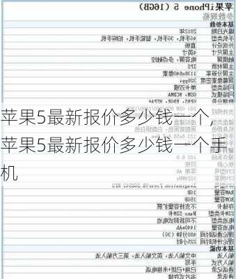 苹果5最新报价多少钱一个,苹果5最新报价多少钱一个手机