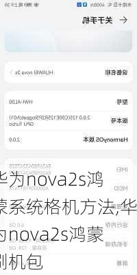 华为nova2s鸿蒙系统格机方法,华为nova2s鸿蒙刷机包