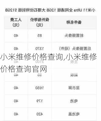 小米维修价格查询,小米维修价格查询官网