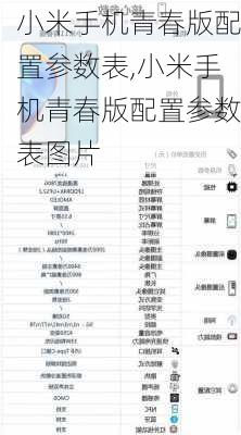 小米手机青春版配置参数表,小米手机青春版配置参数表图片