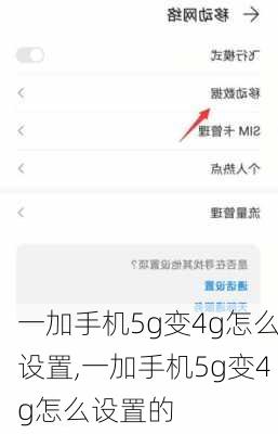 一加手机5g变4g怎么设置,一加手机5g变4g怎么设置的