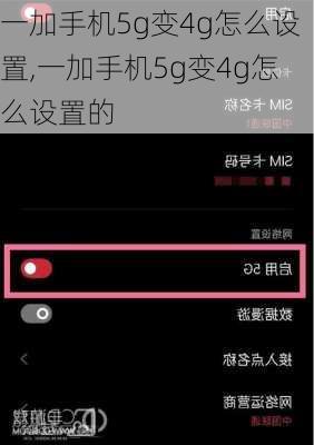 一加手机5g变4g怎么设置,一加手机5g变4g怎么设置的