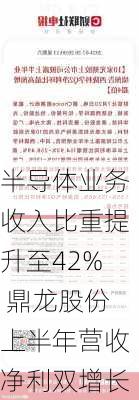 半导体业务收入比重提升至42% 鼎龙股份上半年营收净利双增长