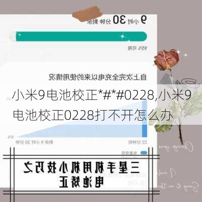 小米9电池校正*#*#0228,小米9电池校正0228打不开怎么办