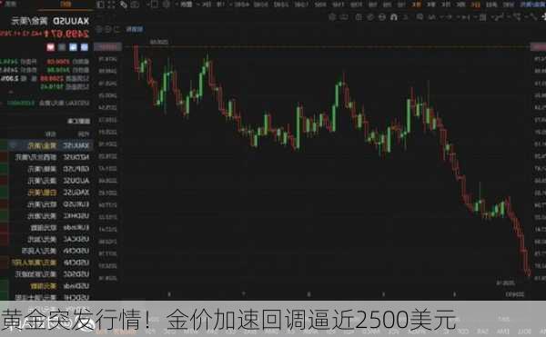 黄金突发行情！金价加速回调逼近2500美元