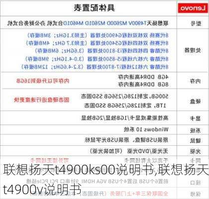 联想扬天t4900ks00说明书,联想扬天t4900v说明书