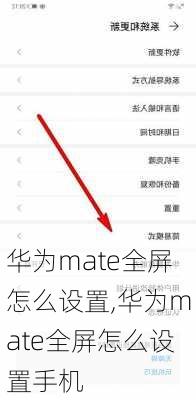 华为mate全屏怎么设置,华为mate全屏怎么设置手机