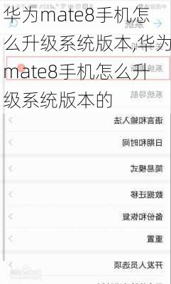 华为mate8手机怎么升级系统版本,华为mate8手机怎么升级系统版本的