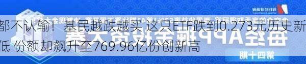 都不认输！基民越跌越买 这只ETF跌到0.273元历史新低 份额却飙升至769.96亿份创新高