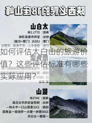 如何评估太白山的旅游价值？这些评估标准有哪些实际应用？