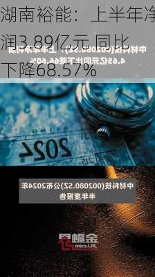 湖南裕能：上半年净利润3.89亿元 同比下降68.57%