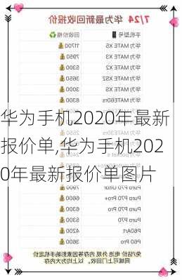 华为手机2020年最新报价单,华为手机2020年最新报价单图片