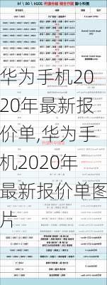 华为手机2020年最新报价单,华为手机2020年最新报价单图片