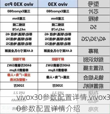 vivox30参数配置详情,vivox30参数配置详情介绍