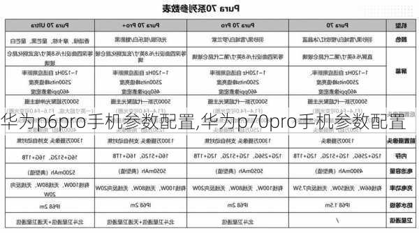 华为p6pro手机参数配置,华为p70pro手机参数配置