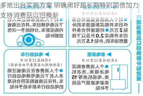 多地出台实施方案 明确用好超长期特别国债加力支持消费品以旧换新