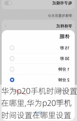 华为p20手机时间设置在哪里,华为p20手机时间设置在哪里设置