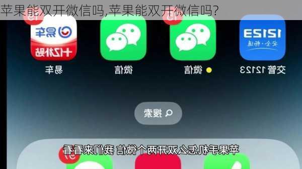 苹果能双开微信吗,苹果能双开微信吗?