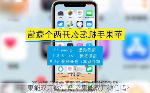 苹果能双开微信吗,苹果能双开微信吗?