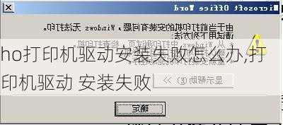 ho打印机驱动安装失败怎么办,打印机驱动 安装失败