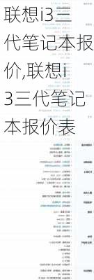 联想i3三代笔记本报价,联想i3三代笔记本报价表