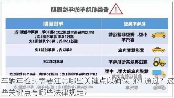 车辆年检时需要注意哪些关键点以确保顺利通过？这些关键点有哪些法律规定？