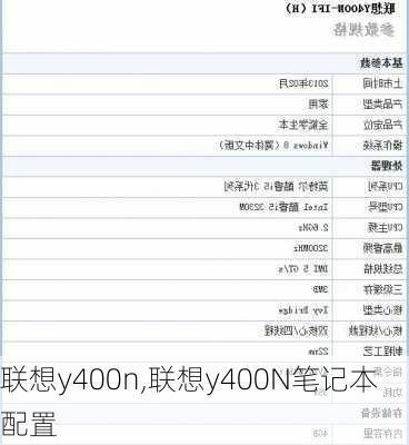 联想y400n,联想y400N笔记本配置