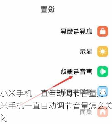 小米手机一直自动调节音量,小米手机一直自动调节音量怎么关闭