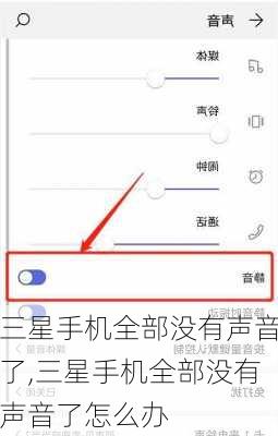 三星手机全部没有声音了,三星手机全部没有声音了怎么办