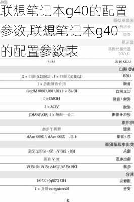 联想笔记本g40的配置参数,联想笔记本g40的配置参数表