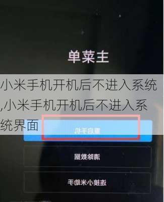 小米手机开机后不进入系统,小米手机开机后不进入系统界面