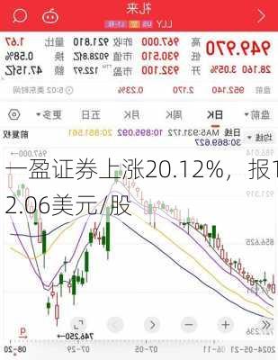 一盈证券上涨20.12%，报12.06美元/股