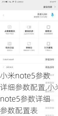 小米note5参数详细参数配置,小米note5参数详细参数配置表