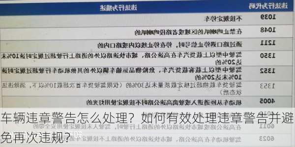 车辆违章警告怎么处理？如何有效处理违章警告并避免再次违规？