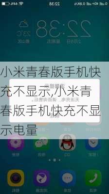 小米青春版手机快充不显示,小米青春版手机快充不显示电量