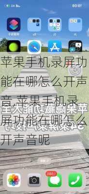 苹果手机录屏功能在哪怎么开声音,苹果手机录屏功能在哪怎么开声音呢