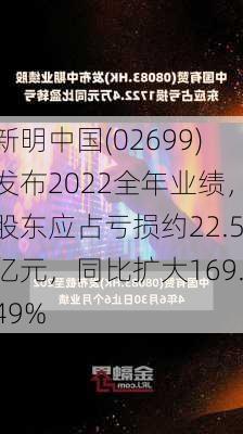 新明中国(02699)发布2022全年业绩，股东应占亏损约22.5亿元，同比扩大169.49%