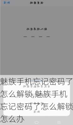 魅族手机忘记密码了怎么解锁,魅族手机忘记密码了怎么解锁怎么办