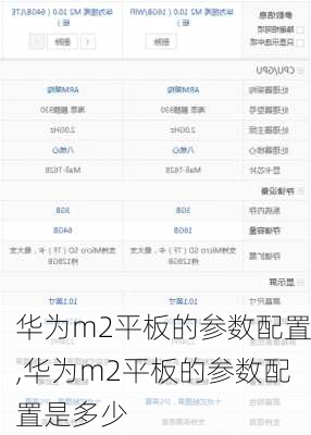 华为m2平板的参数配置,华为m2平板的参数配置是多少