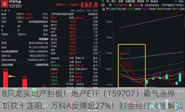 8只龙头地产封板！地产ETF（159707）霸气涨停斩获十连阳，万科A反弹超27%！基金经理火线解读