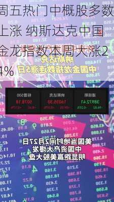 周五热门中概股多数上涨 纳斯达克中国金龙指数本周大涨24%