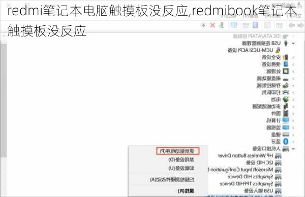 redmi笔记本电脑触摸板没反应,redmibook笔记本触摸板没反应